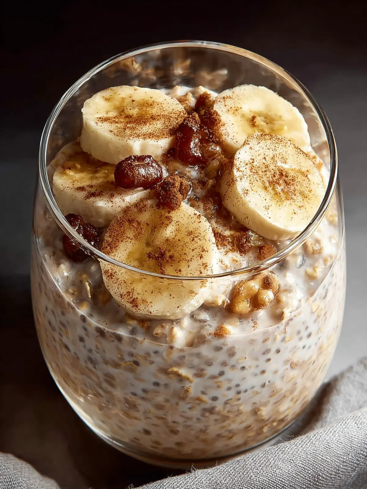 Easy Banana Cinnamon Overnight Oats Recipe (Meal Prep) First Image