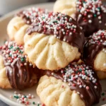 Chocolate Dipped Butter Cookies with Sprinkles First Image