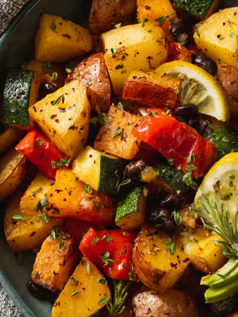 Roasted Squash and Potatoes Sheet Pan Meal First Image