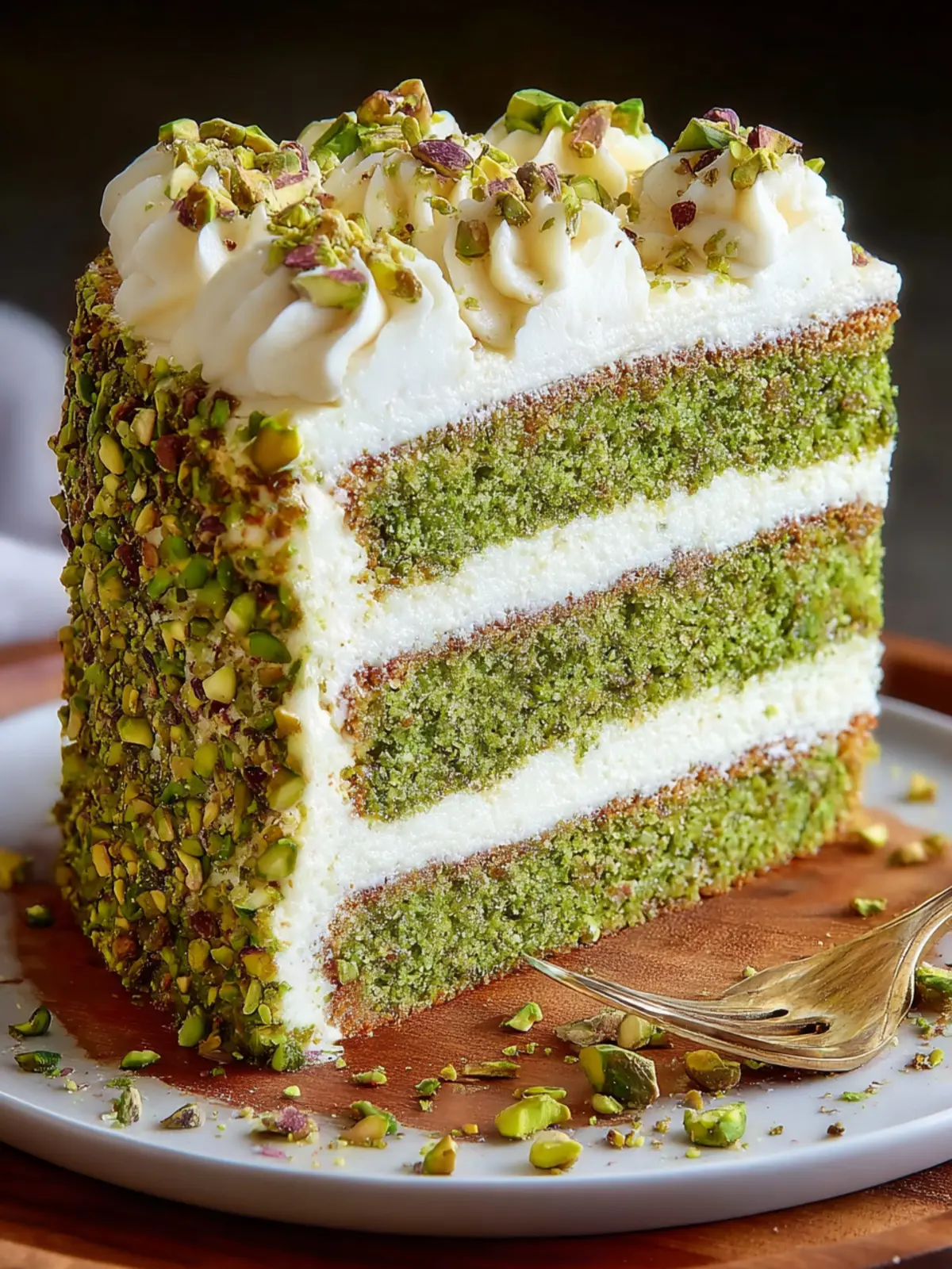 Indulge in Pistachio Layer Cake with Cream Cheese Buttercream First Image
