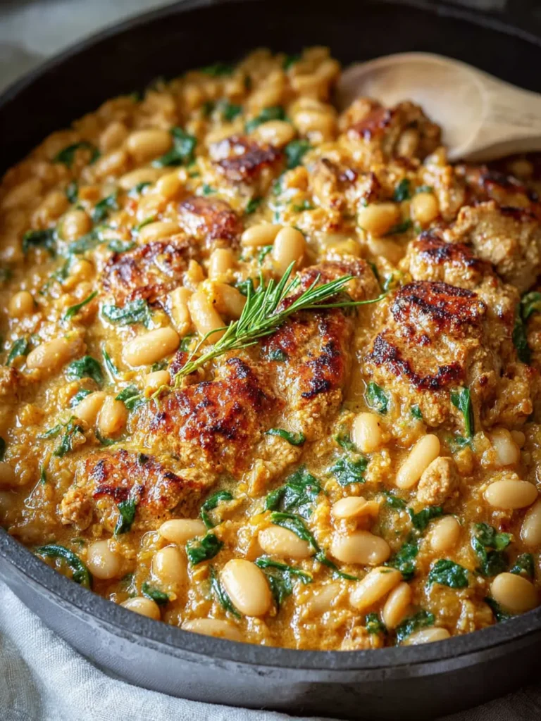 Creamy Pumpkin Turkey Skillet with White Beans, Easy First Image