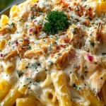 The Best Crockpot Garlic Parmesan Chicken Pasta Recipe First Image