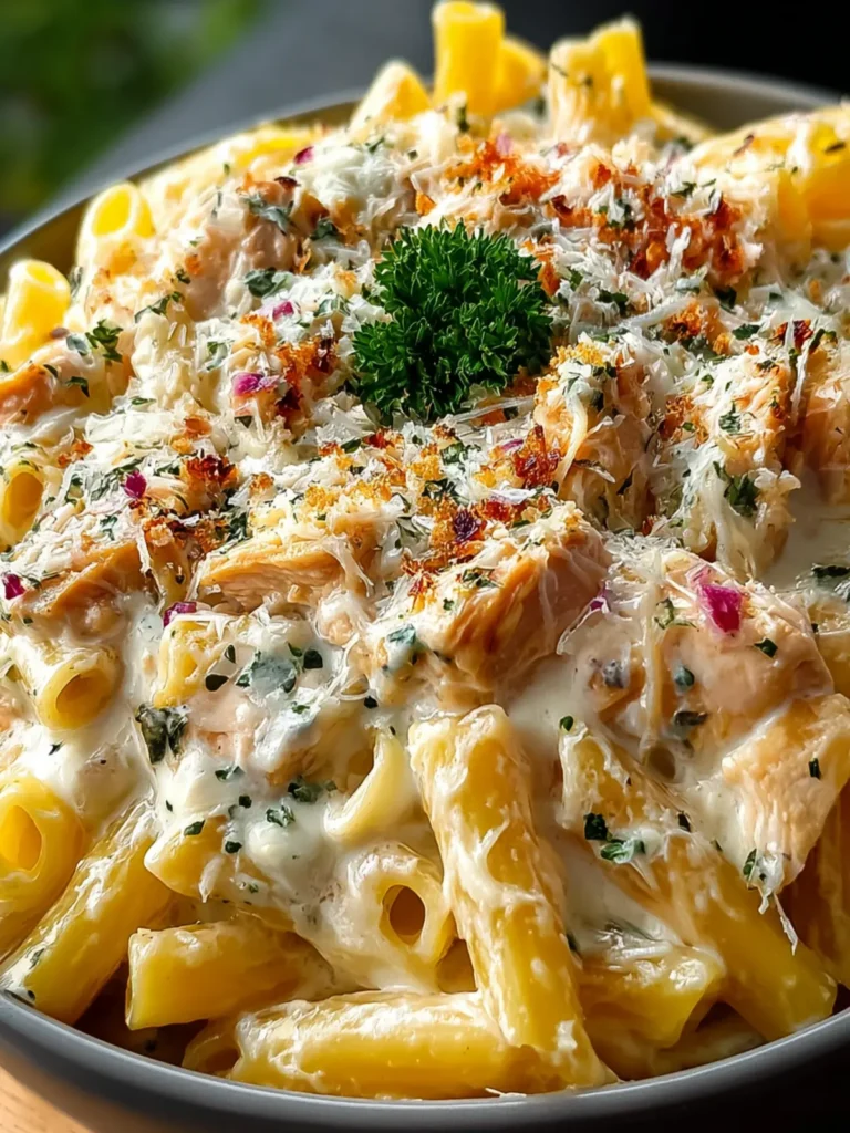 The Best Crockpot Garlic Parmesan Chicken Pasta Recipe First Image