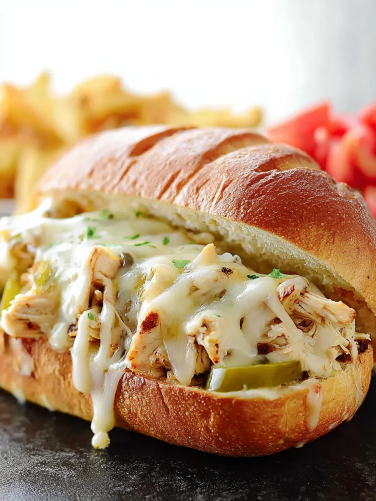 Slow Cooker Chicken Philly Cheesesteak Sandwiches First Image