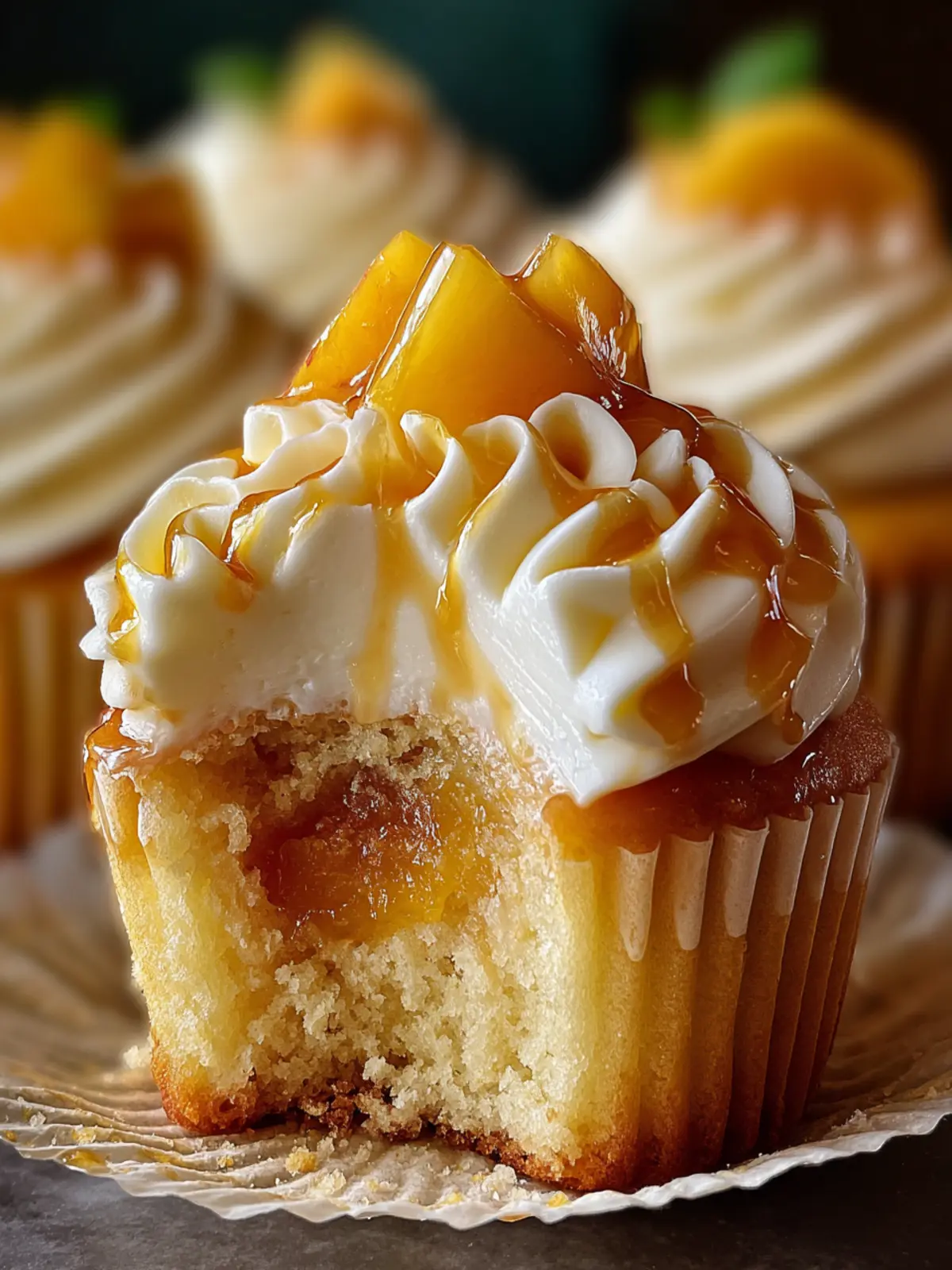Honey Peach Cream Cheese Cupcakes First Image