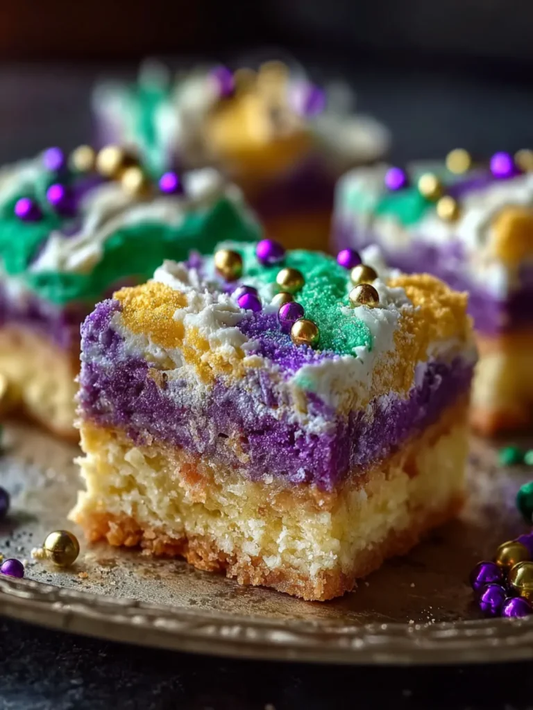 Mardi Gras King Cake Bars First Image