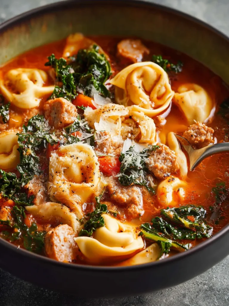 Sausage Kale Tortellini Soup First Image