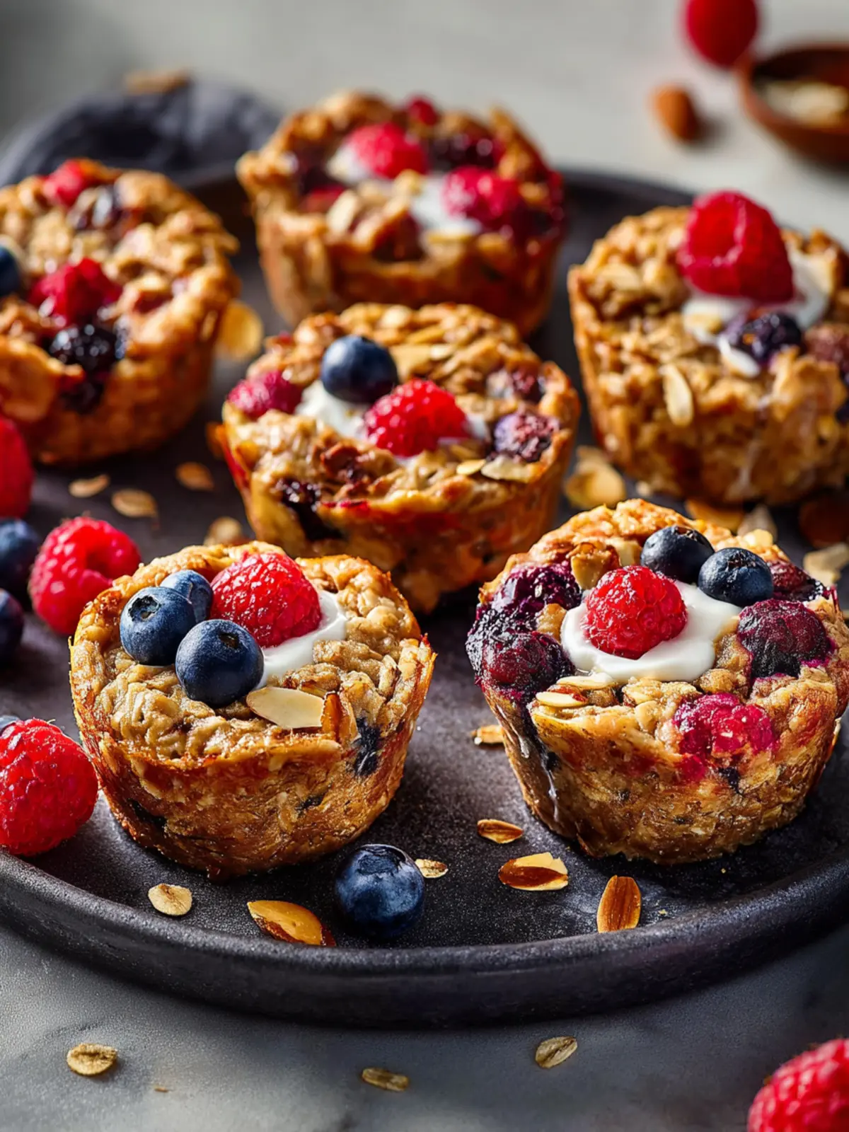 Baked Oatmeal Cups with Greek Yogurt First Image