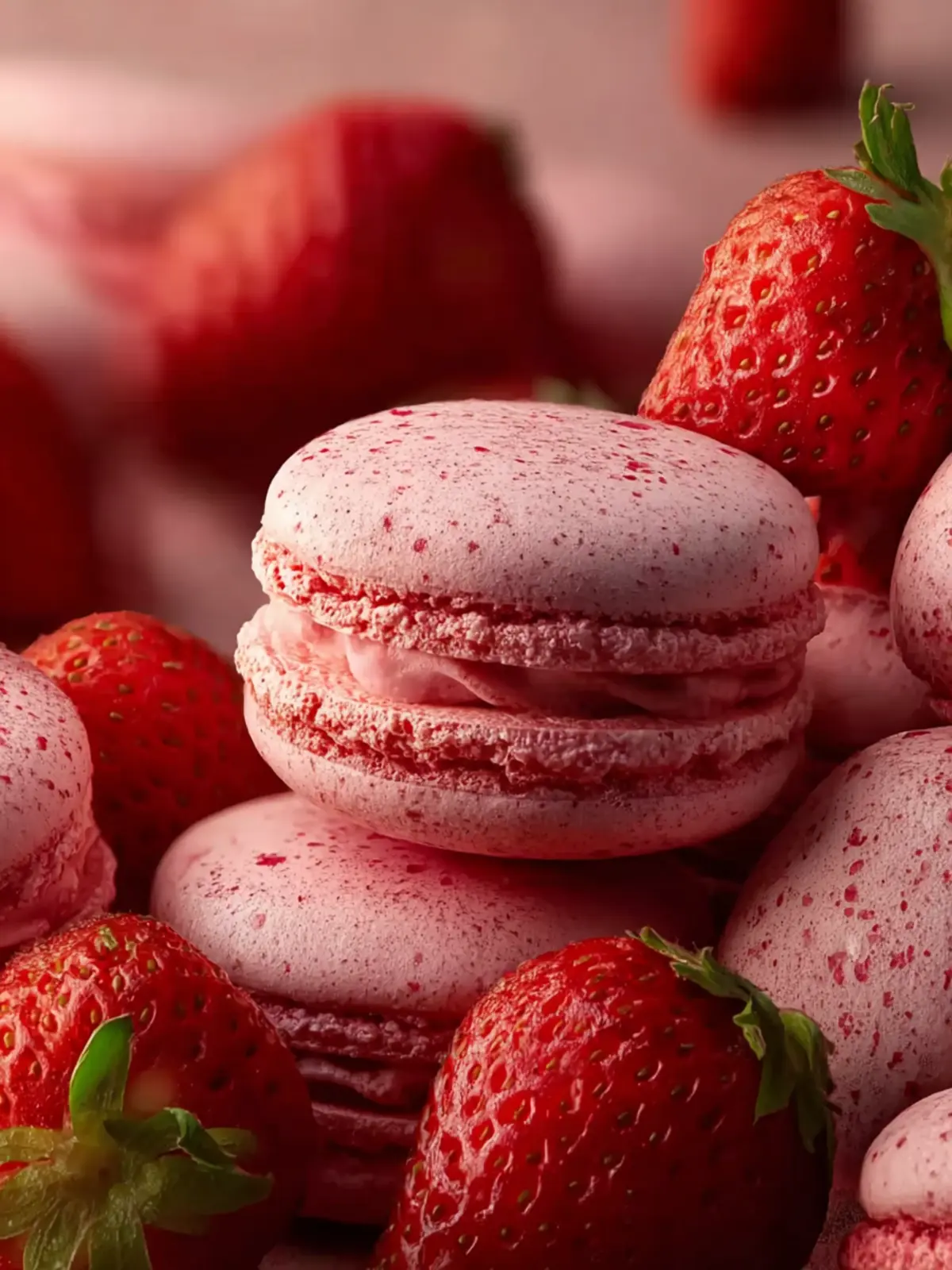 Strawberry Macaron Shells First Image