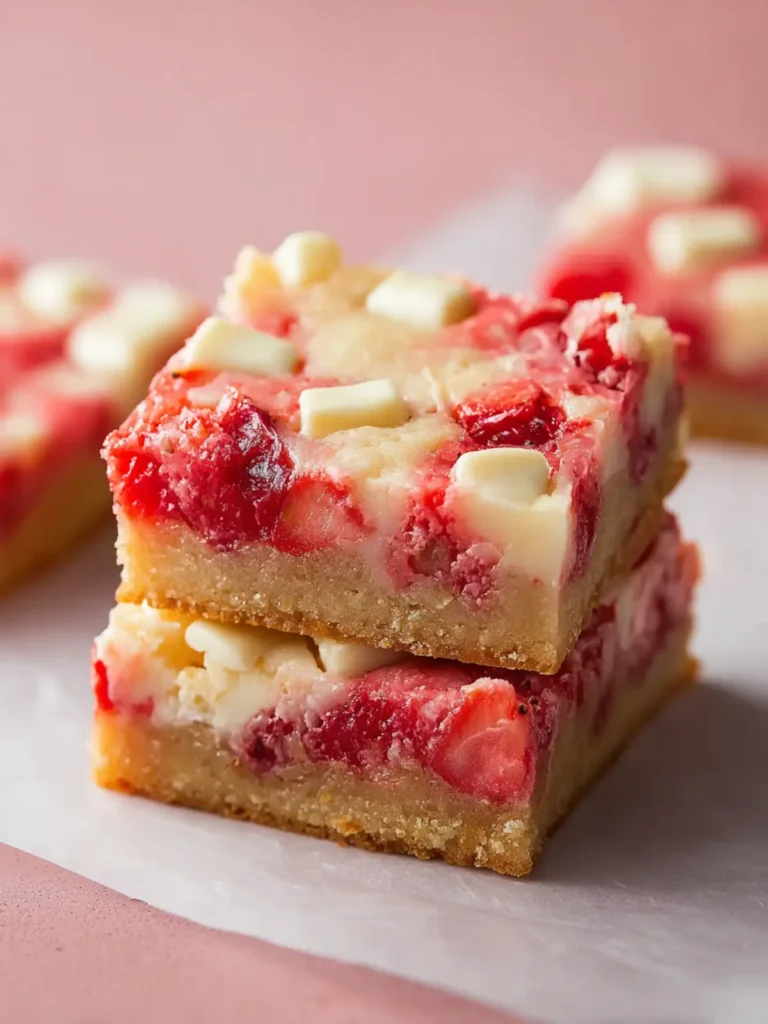 Strawberry White Chocolate Gooey Bars First Image