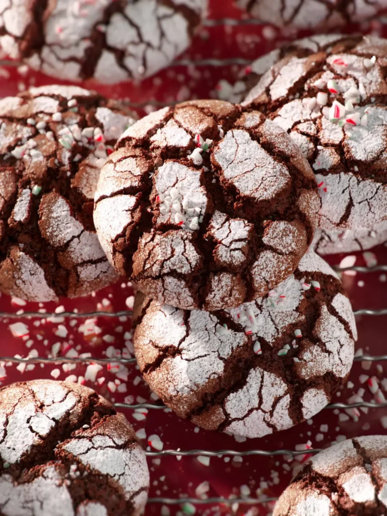 Chocolate Peppermint Crinkle Cookies First Image