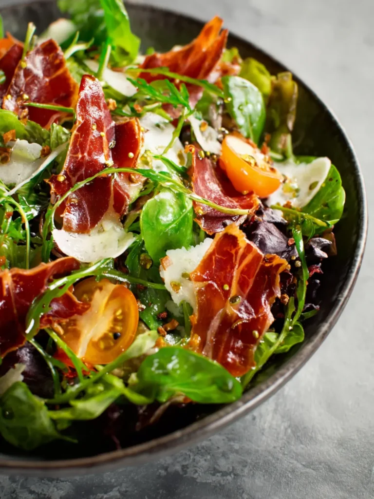 Mixed Greens Salad with Crispy Prosciutto First Image