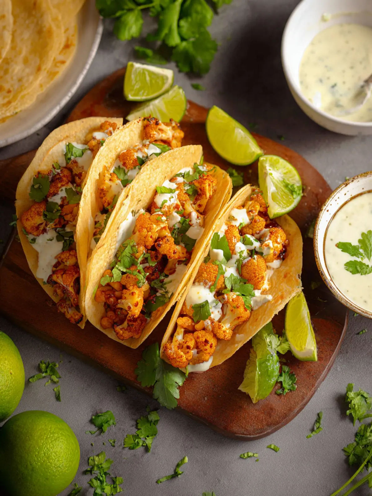 Buffalo Chickpea Cauliflower Tacos First Image