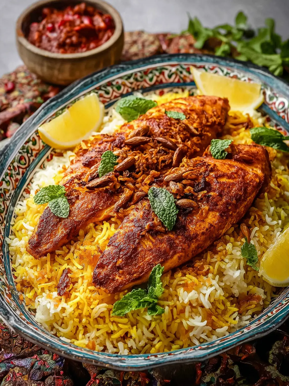 Sayadieh (Middle Eastern Fried Fish with Spiced Rice) First Image