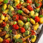 Sheet Pan Gnocchi Sausage Pesto First Image