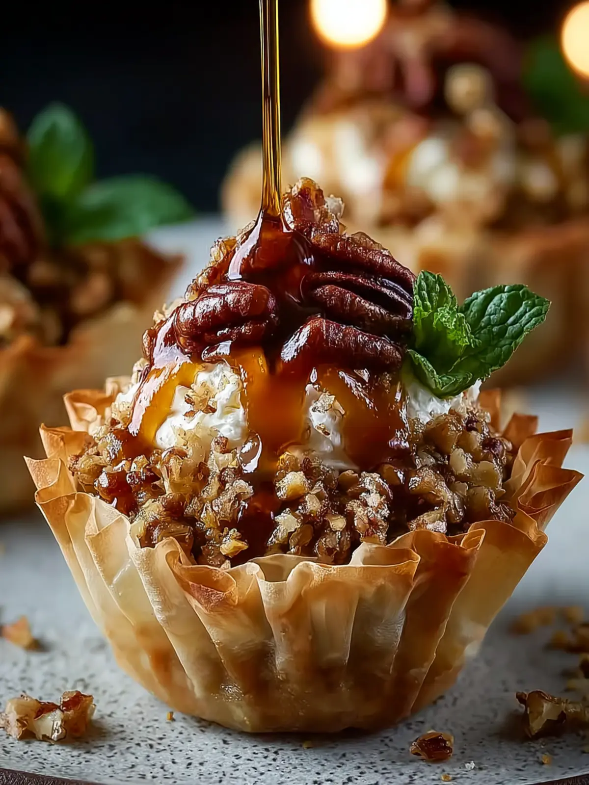 Sweet & Crunchy Pecan Caramel Baklava Cups First Image