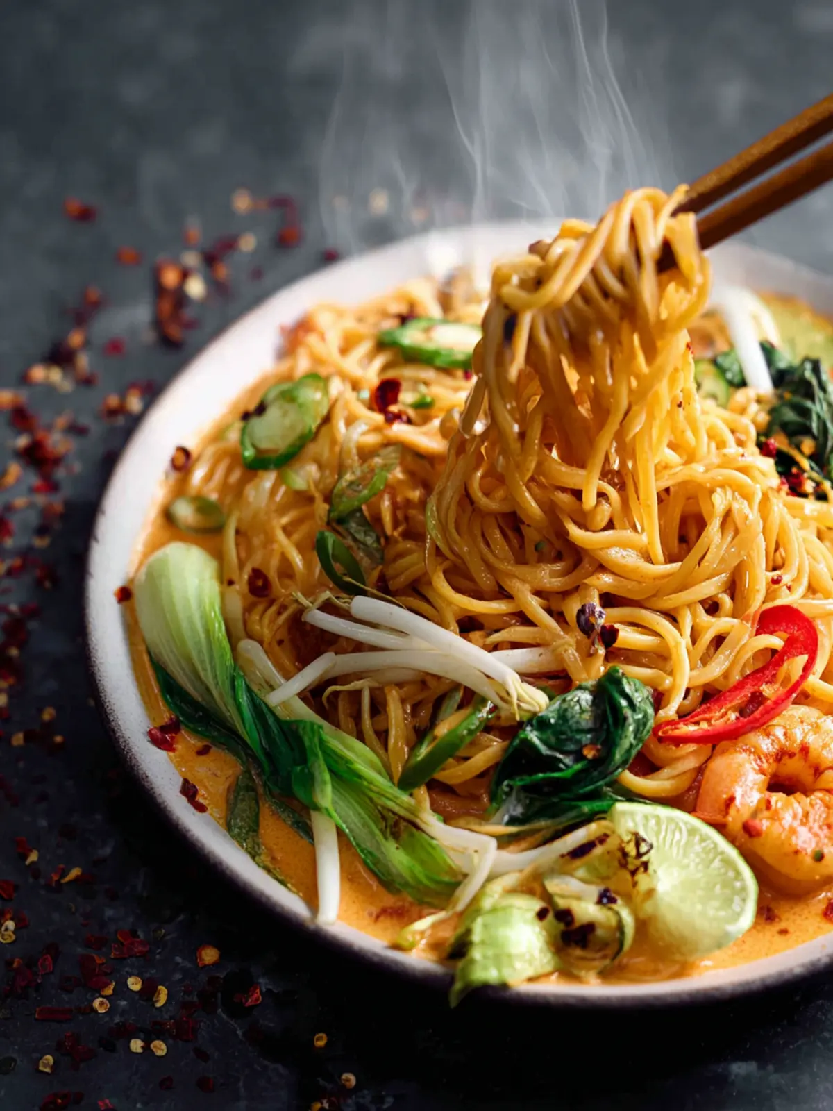 quick spicy coconut noodles First Image