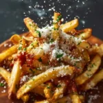 Homemade Truffle Fries Topped With Parmesan Cheese First Image