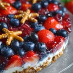 no bake summer berry pretzel salad First Image