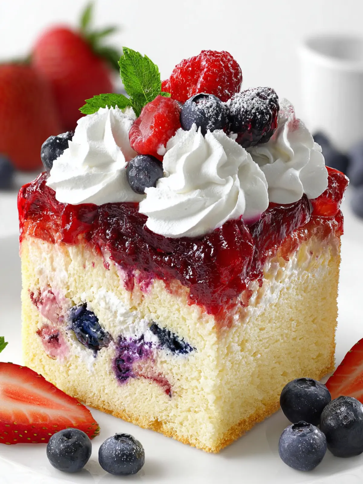 summer berry poke cake First Image